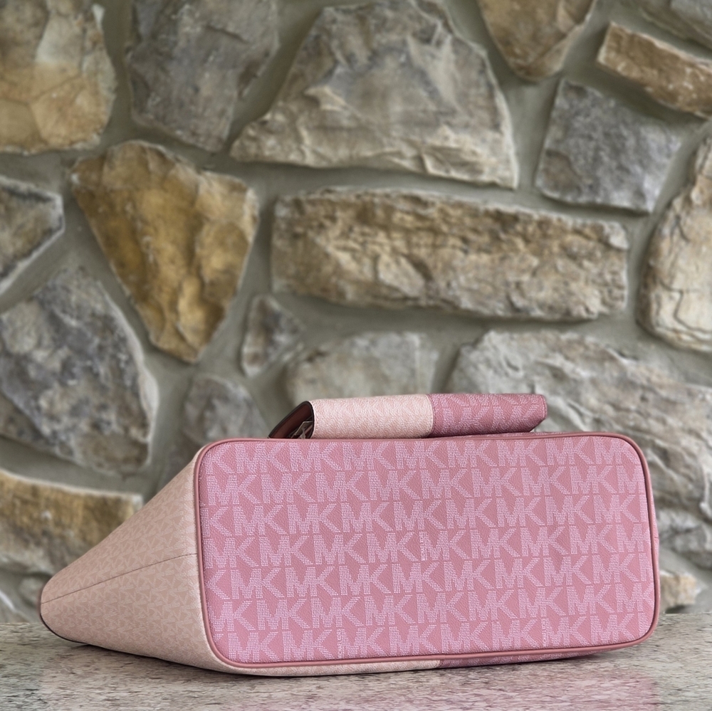 Michael Kors Carter Color-Block Pink Tote SET - Picture 4 of 13